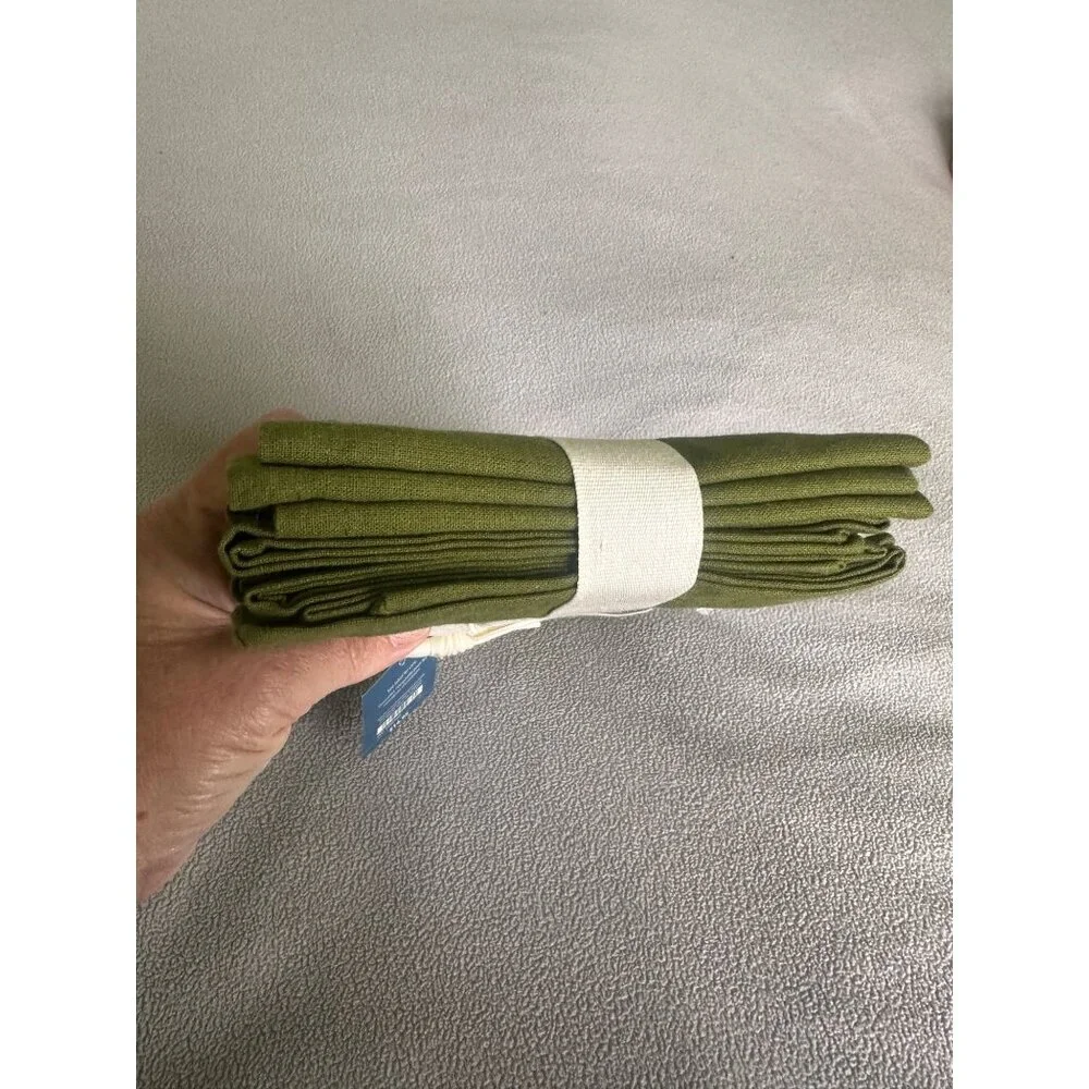Pier 1 Imports Napkins Green Cloth Table Napkins Easter Cotton 20x20 Lot 6